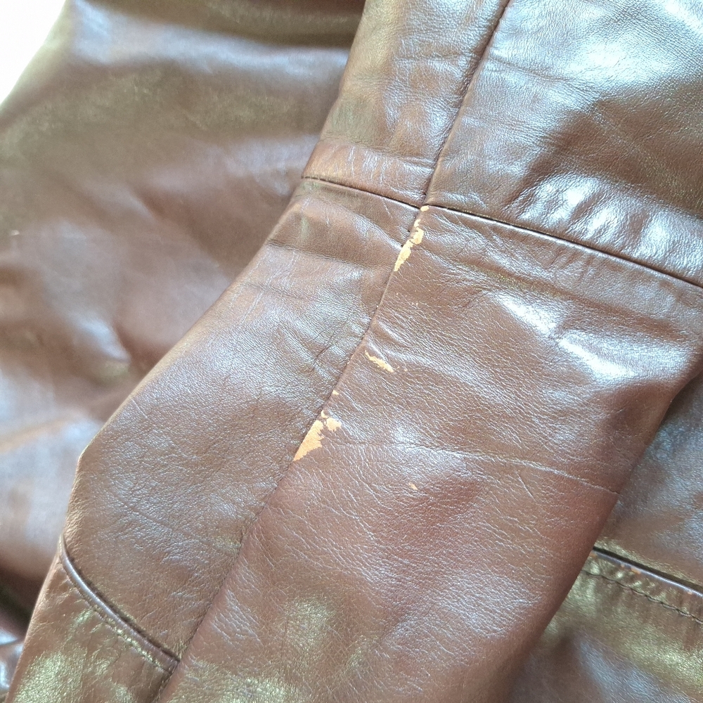 Women’s Brown Hooded Leather Jacket - Picture 12 of 12